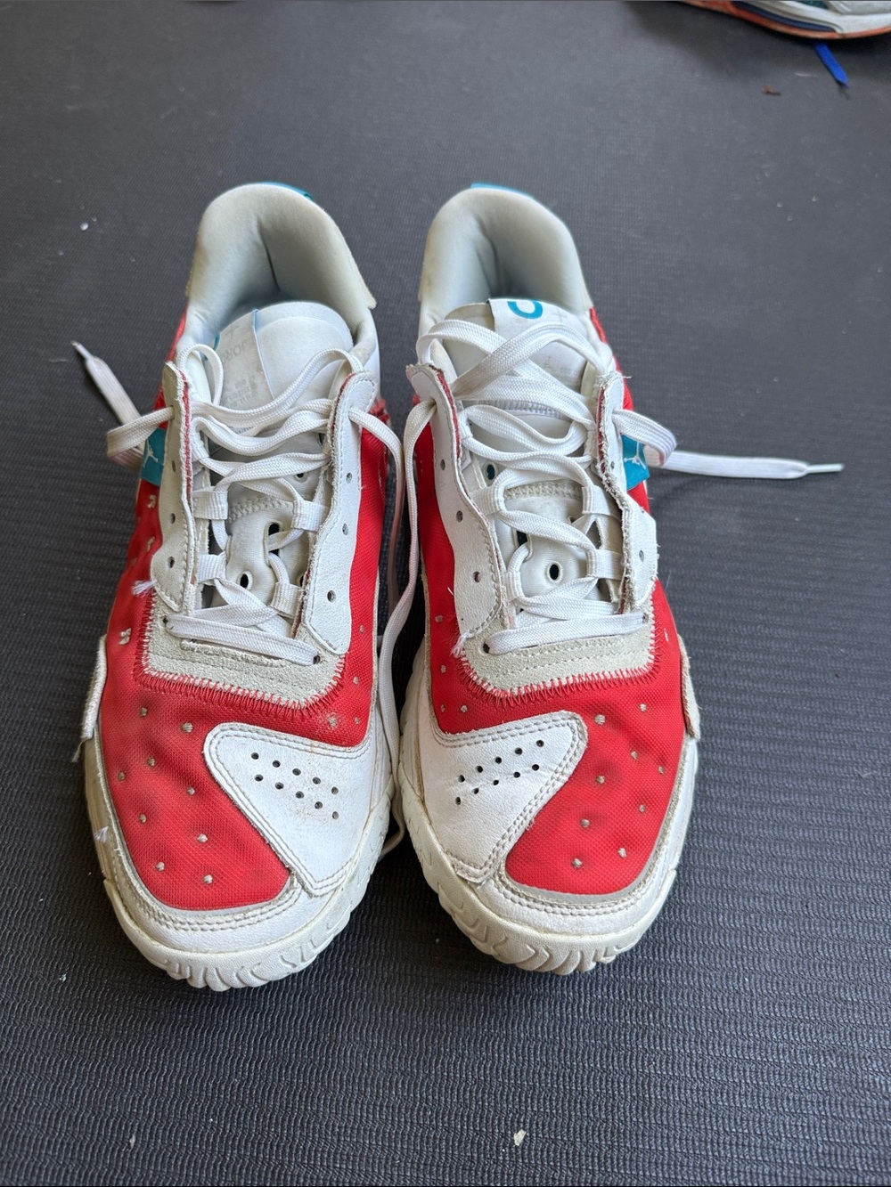 Jordan Kids Red and White Low-Top Sneakers